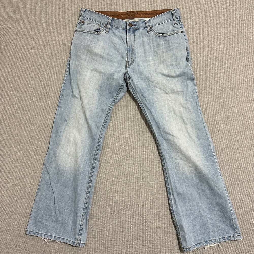 Levis Signature Authentics Light Wash Distressed Low Bootcut Jeans Mens 36x30